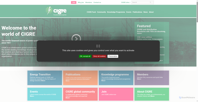 Security scan screenshot of https://cigre.org