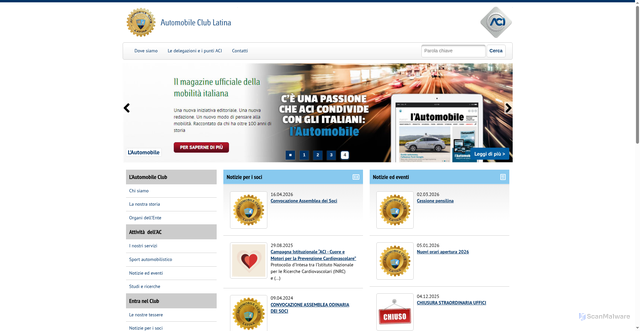 Security scan screenshot of https://www.latina.aci.it