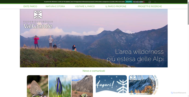 Security scan screenshot of https://www.parcovalgrande.it/