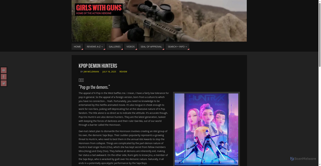Security scan screenshot of https://girlswithguns.org/kpop-demon-hunters/