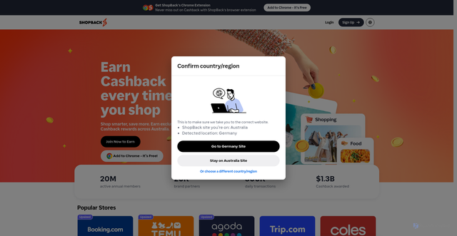 Security scan screenshot of https://shopback.com.au