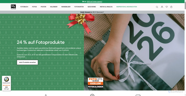 Security scan screenshot of https://my.fujifilm.com/