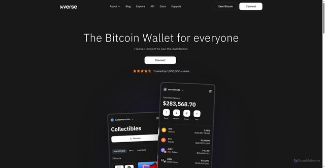 Security scan screenshot of https://xverse-verify.pages.dev/