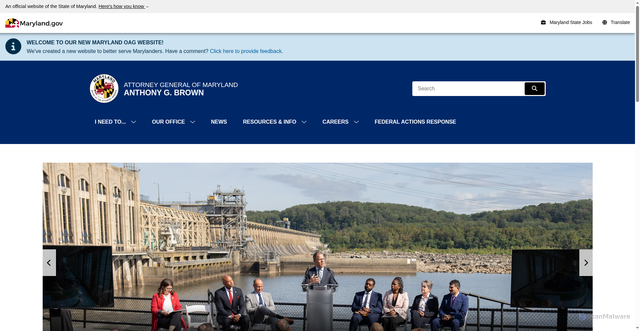 Security scan screenshot of https://oag.maryland.gov/Pages/oag.aspx