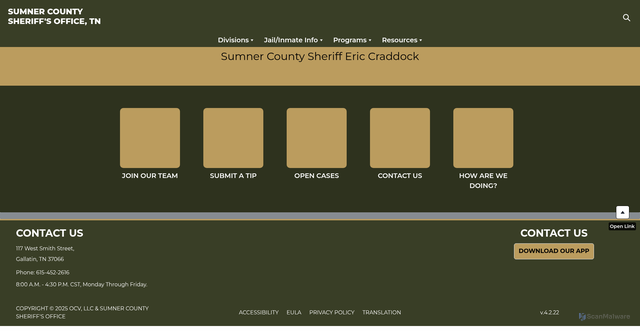 Security scan screenshot of https://www.sumnersherifftn.gov/