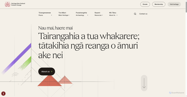 Security scan screenshot of https://www.heritage.org.nz