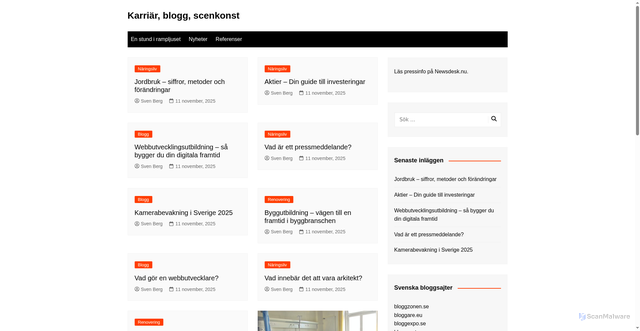 Security scan screenshot of https://mi-zine.se