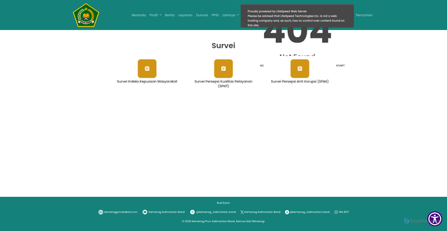 Security scan screenshot of https://kemenagprovkalbar.com/Survei