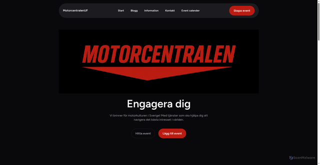 Security scan screenshot of https://motorcentralenuf.se