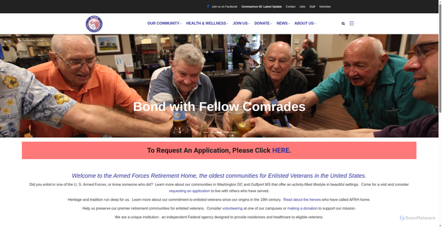 Security scan screenshot of https://www.afrh.gov/