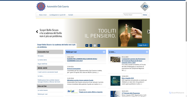 Security scan screenshot of https://www.caserta.aci.it