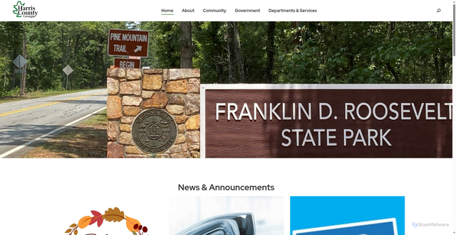 Security scan screenshot of https://www.harriscountyga.gov/