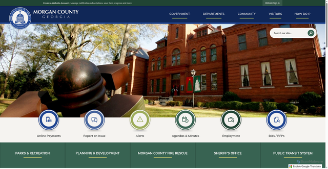 Security scan screenshot of https://morgancountyga.gov/