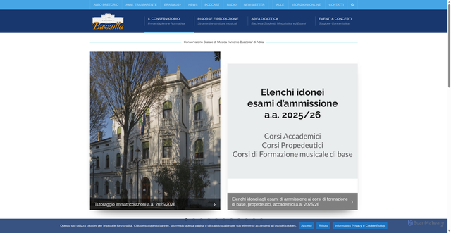 Security scan screenshot of https://www.conservatorioadria.it/