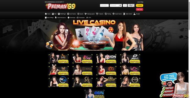 Security scan screenshot of https://apk1preman69.xyz/desktop/game/livecasino/pragmaticplay