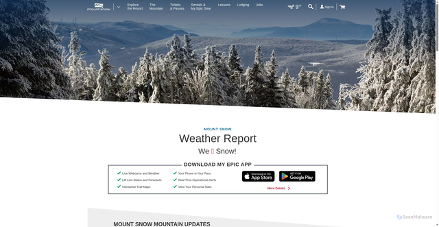 Security scan screenshot of https://www.mountsnow.com/the-mountain/mountain-conditions/weather-report.aspx