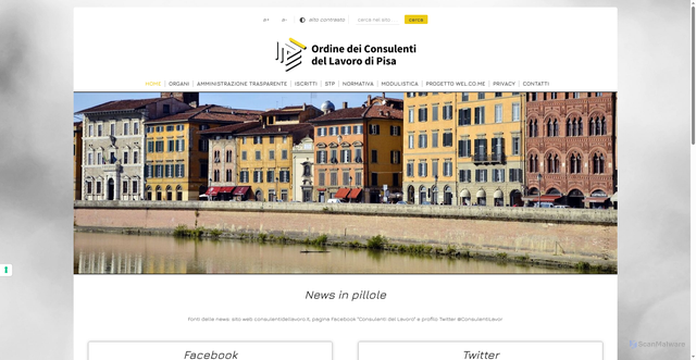 Security scan screenshot of https://ordinecdlpisa.it/
