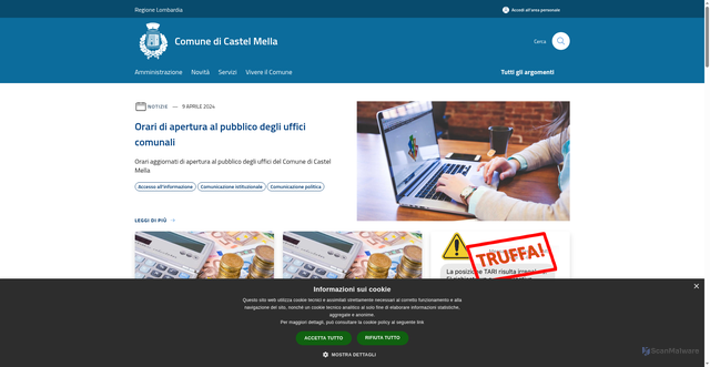 Security scan screenshot of https://www.comune.castelmella.bs.it