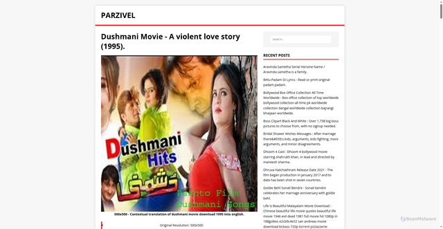 Security scan screenshot of https://ziparvel.pages.dev/post/dushmani-movie/