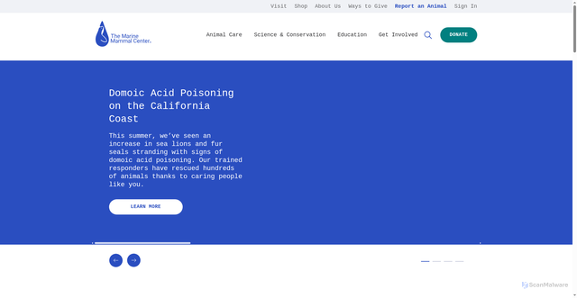 Security scan screenshot of https://marinemammalcenter.org