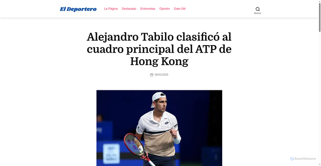 Security scan screenshot of https://eldeportero.cl/alejandro-tabilo-clasifico-cuadro-principal-atp-hong-kong/