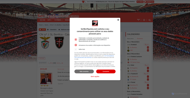 Security scan screenshot of https://serbenfiquista.com/forum/geral/1/cn-11a-j-sl-benfica-casa-pia-ac-09nov-dom-20h30-*btv*/72082.135