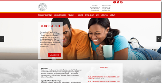 Security scan screenshot of http://www.calumettwp-in.gov/