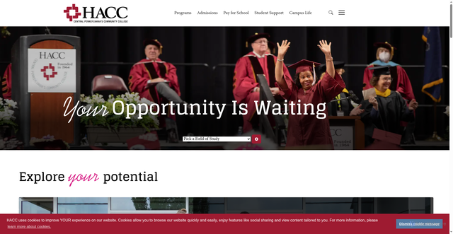 Security scan screenshot of https://www.hacc.edu