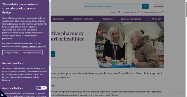 Security scan screenshot of https://www.pharmacyregulation.org/