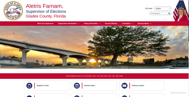 Security scan screenshot of https://voteglades.gov/