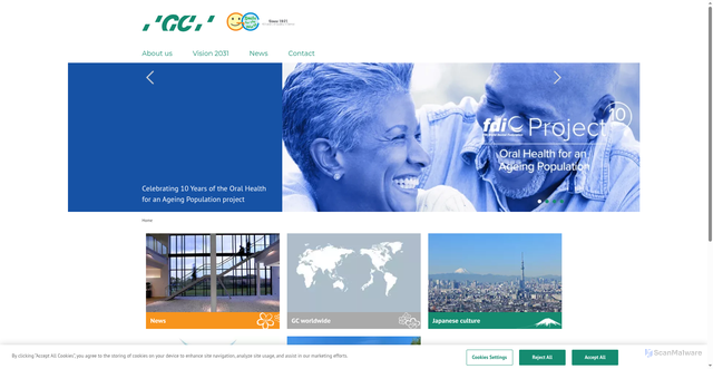Security scan screenshot of https://gc.dental