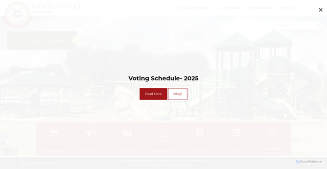 Security scan screenshot of https://www.dawsonville-ga.gov/