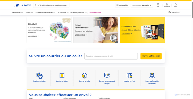 Security scan screenshot of https://www.laposte.fr
