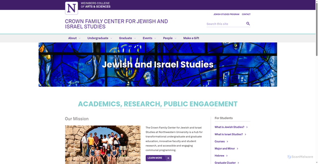 Security scan screenshot of https://www.jewishstudies.northwestern.edu