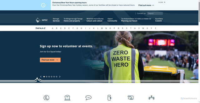 Security scan screenshot of https://www.npdc.govt.nz/