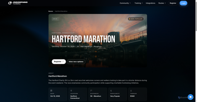 Security scan screenshot of https://endorphinsrunning.com/races/hartford-hartford/2026?srsltid=AU7gw4WM_U0PUXS_mz24tq9jCXqOXR8kk0GEMSbqd28lcjNEa4YE93CF