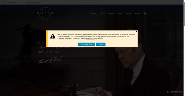 Security scan screenshot of https://www.fordlibrarymuseum.gov/