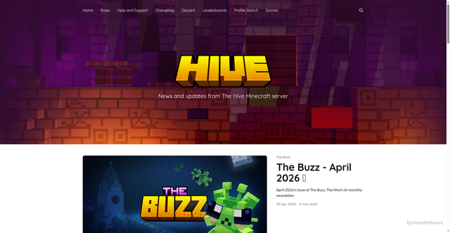 Security scan screenshot of https://playhive.com