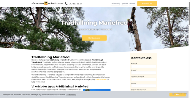 Security scan screenshot of https://tradfallningmariefred.se