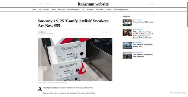 Security scan screenshot of http://itaasman.website/article/3027