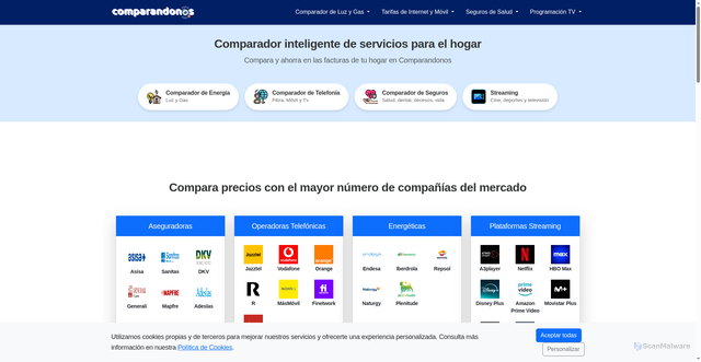 Security scan screenshot of https://comparandonos.com