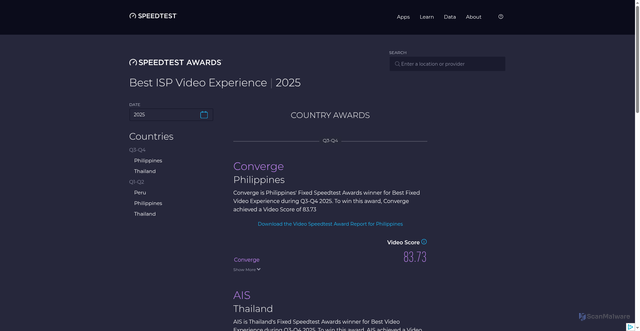 Security scan screenshot of https://fltshkn.pages.dev/awards/best-isp-video-experience/?