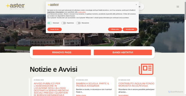 Security scan screenshot of https://www.aster.mn.it/