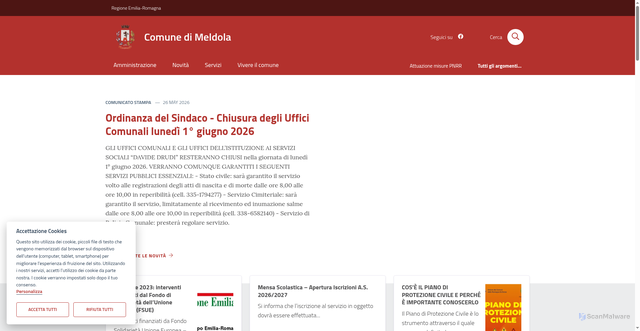 Security scan screenshot of https://www.comune.meldola.fc.it