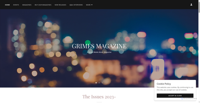 Security scan screenshot of https://grimesmag.com/