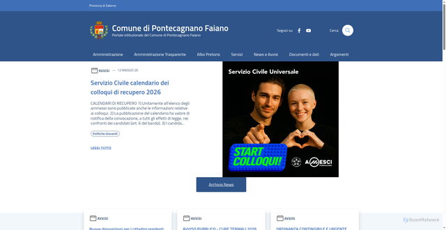 Security scan screenshot of https://www.comune.pontecagnanofaiano.sa.it