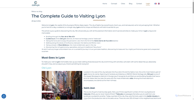 Security scan screenshot of https://colivys.com/en/blog/must-see-in-lyon/