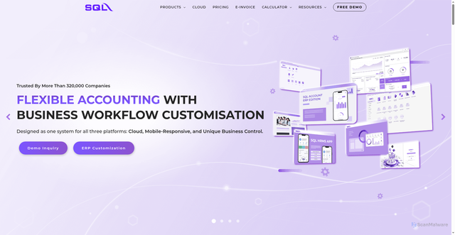 Security scan screenshot of https://sql.com.my