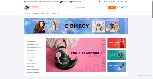 Security scan screenshot of https://e-bikroy.com