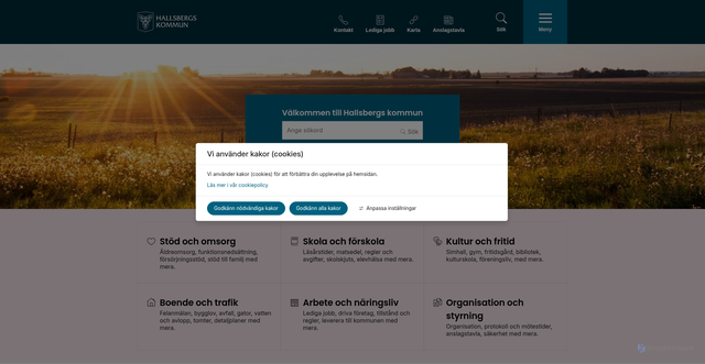 Security scan screenshot of https://www.hallsberg.se/